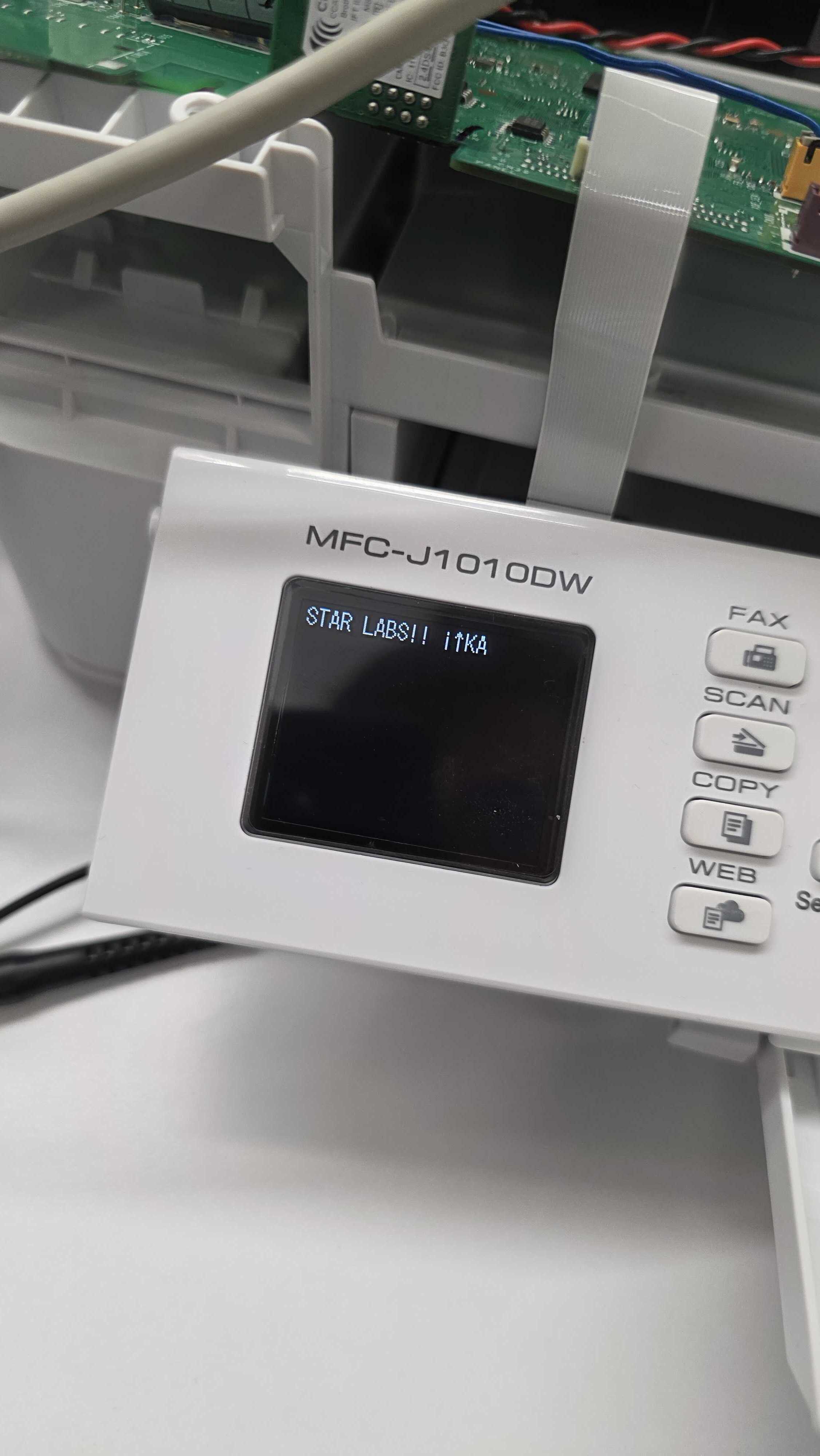 Printer displaying STAR LABS!