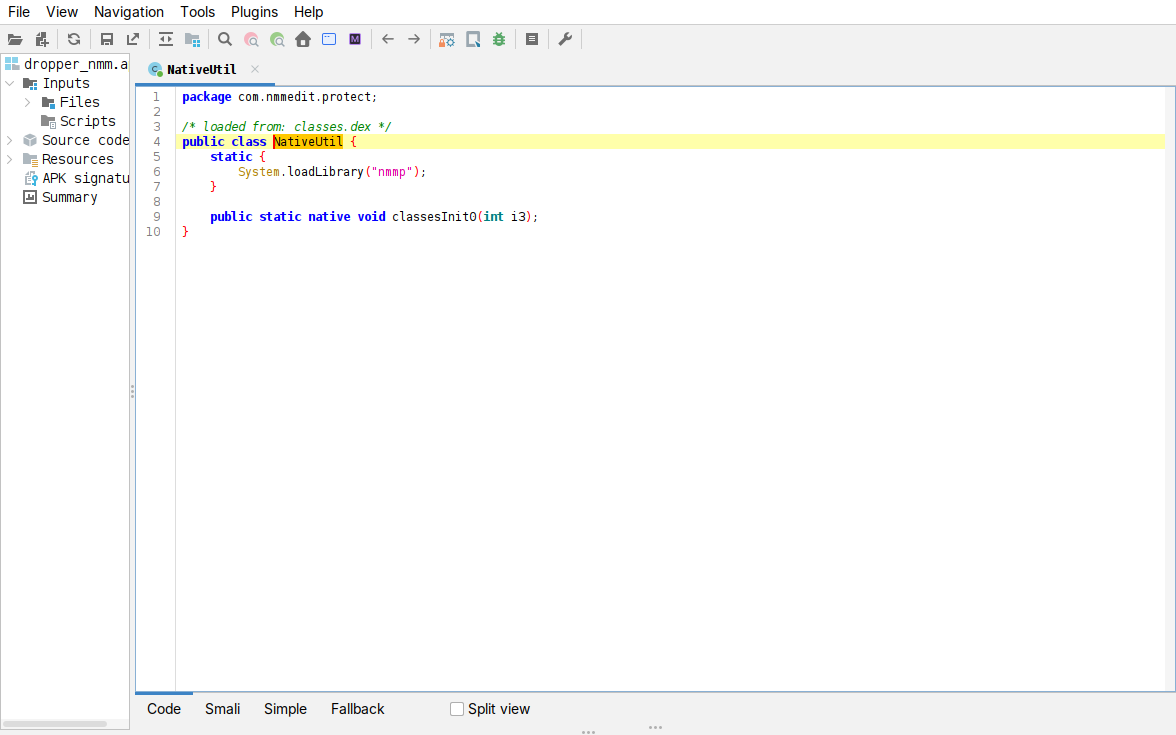 NativeUtil.classesInit0 decompiled in jadx
