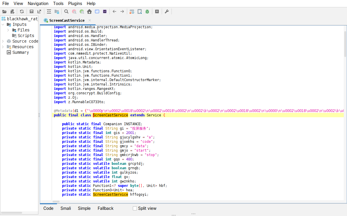 ScreenCastService decompiled in jadx